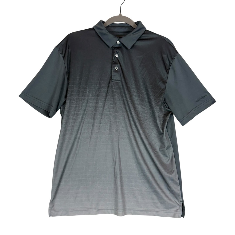 Ben Hogan Performance Polo Shirt Mens M Gray Gradient Golf Short Sleeve Jersey